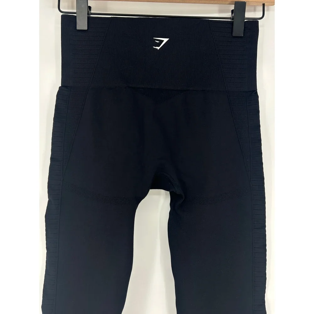 Gymshark Women's Black Razor Cut Out Leggings In Small- Athleisure Activewear